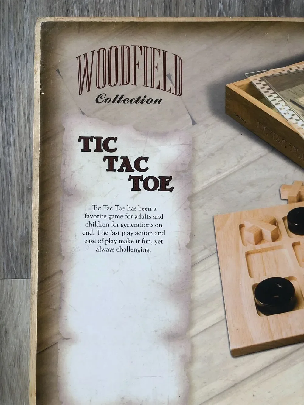 Woodfield Collection Tic Tac Toe Set Wooden 2002 With Clear Case . Used vintage